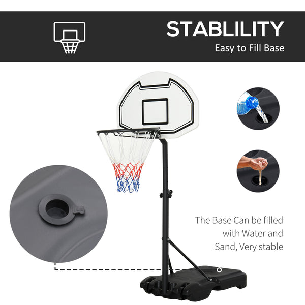 Panier de basket-ball réglable pour piscine avec roulettes