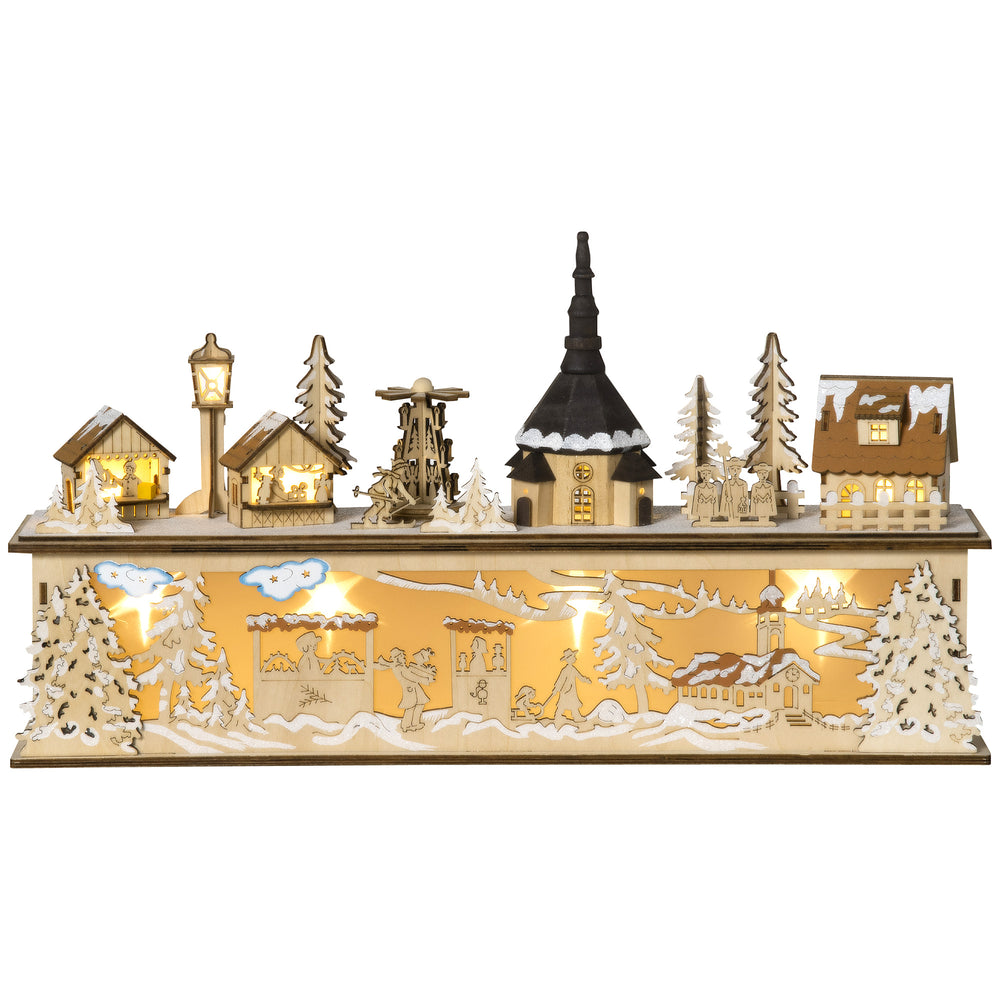 Décoration de Noël de bureau en bois naturel