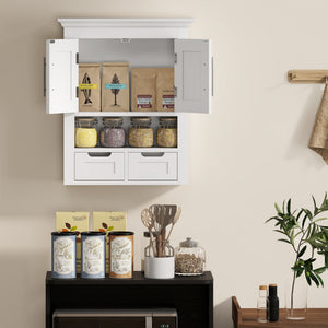 Armoire murale de salle de bain avec étagère, blanc