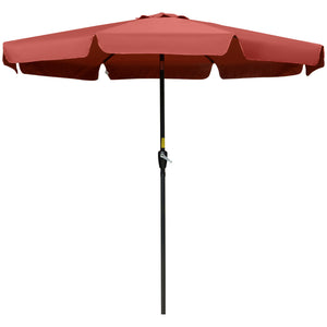 Parasol rond de 8,7 pieds avec inclinaison et manivelle, rouge bordeaux