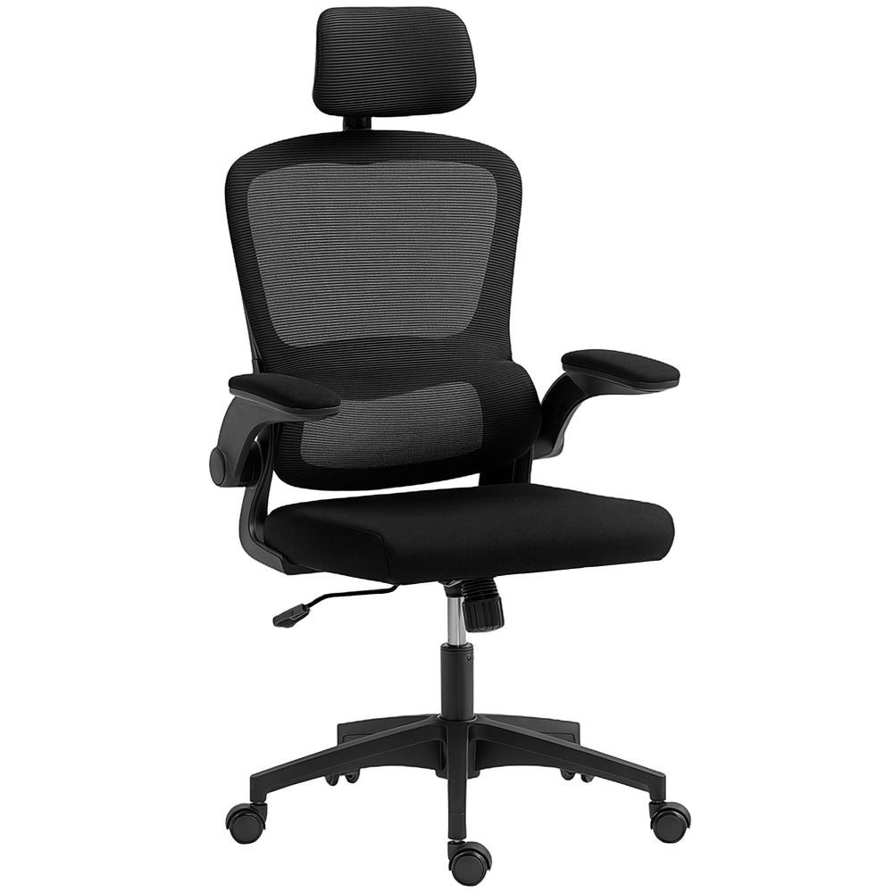 Chaise de bureau ergonomique en maille avec soutien lombaire, noire