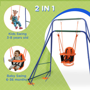 Balançoire pour enfants avec harnais de sécurité, orange
