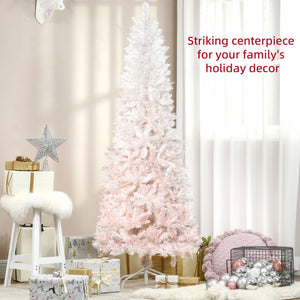 Sapin de Noël artificiel de 5 pieds avec ouverture automatique, rose et blanc