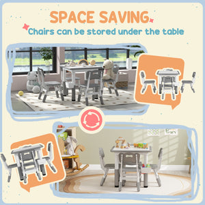 Ensemble table et chaises 5 pièces à hauteur réglable, gris
