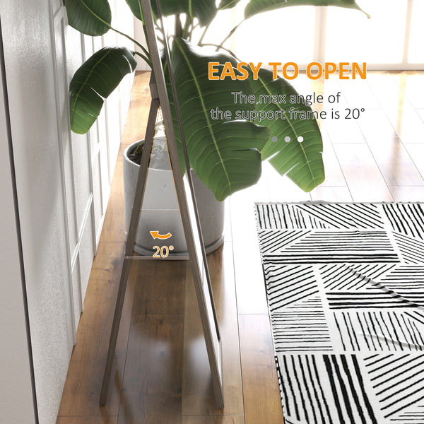 Miroir pleine longueur sur pied, gris