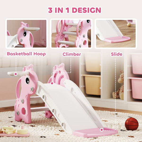 Toboggan 3 en 1 pour tout-petits rose
