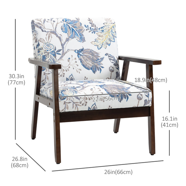 Fauteuils d'appoint moderne avec assise rembourrée, motif floral