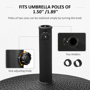 Pied de parasol rond en résine, noir