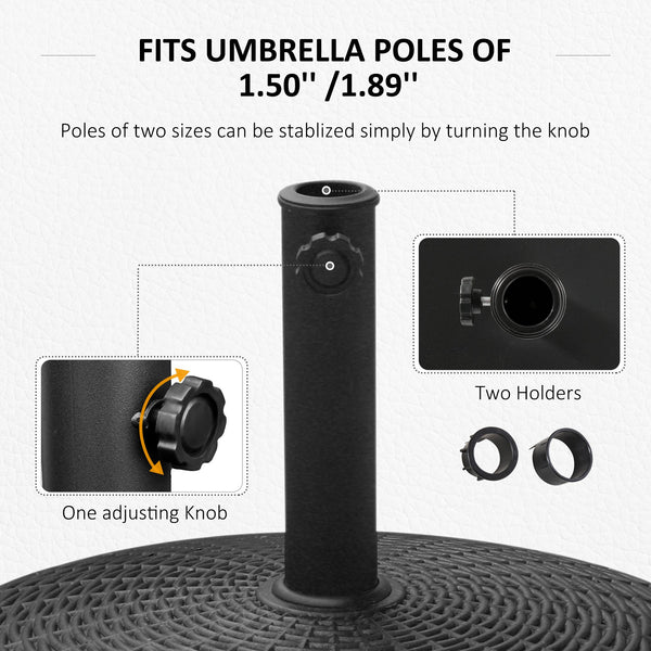 Pied de parasol rond en résine, noir