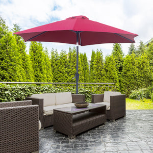 Parasol de terrasse de 8,5 pieds, rouge bordeaux