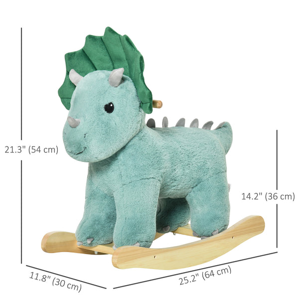 Triceratops Rocking Horse with Realistic Sounds for Ages 36-72 Months, Dark Green