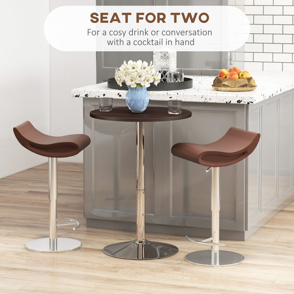 High bar table with swivel top, walnut