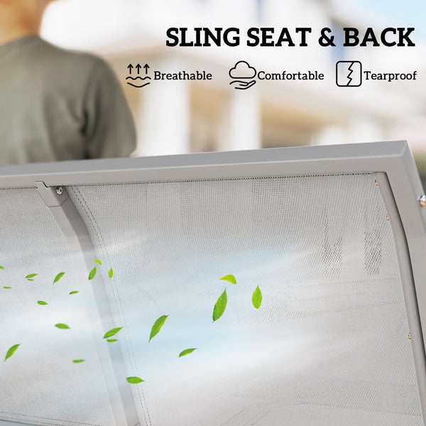 Balancelle 3 places avec auvent, gris clair