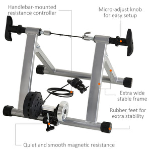 Support magnétique pour vélo d'intérieur avec broche à dégagement rapide, Argent