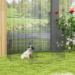 Foldable metal playpen with 8 panels