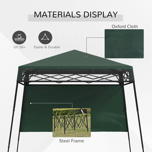 Toit de jardin pliable 7 x 7 avec sac à dos et pieds réglables, vert