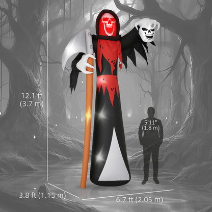Faucheuse gonflable d'Halloween de 3,6 m gonflable avec lumières intégrées pour fête d'Halloween