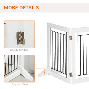 Barrière autoportante pliable avec 2 pieds de support, blanche