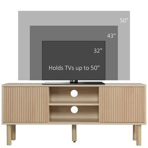 Meuble moderne pour téléviseurs jusqu'à 50 pouces, couleur naturelle