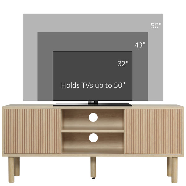 Meuble moderne pour téléviseurs jusqu'à 50 pouces, couleur naturelle