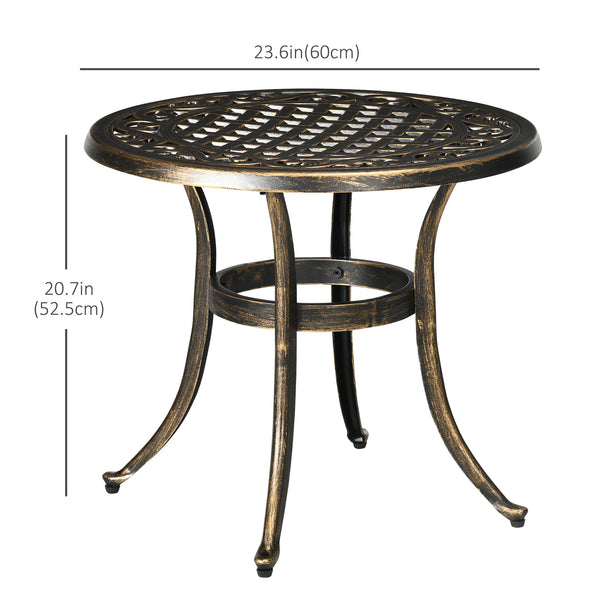 Table d'appoint ronde d'extérieur, couleur bronze