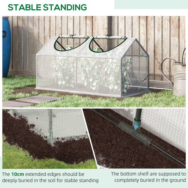 Portable mini tunnel greenhouse, white