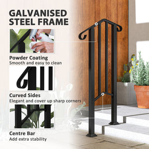 Rambarde pour escaliers extérieurs, noir