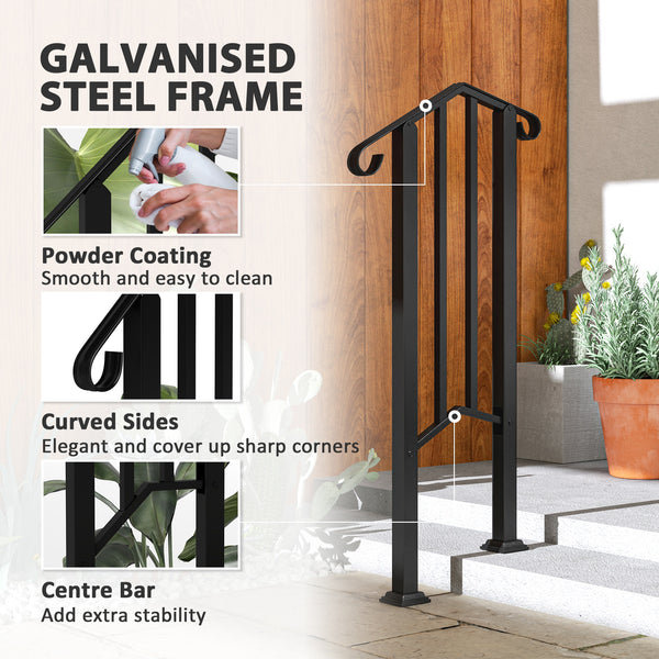 Rambarde pour escaliers extérieurs, noir