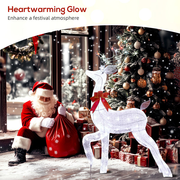 Renne de Noël lumineux de 1,3 m