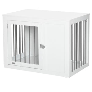 Cage avec deux portes verrouillables, blanche