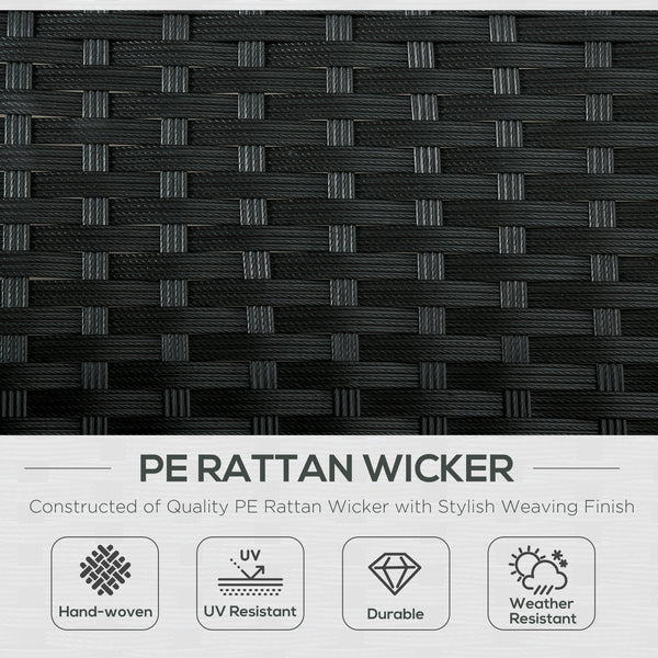 Chaise longue double en osier inclinable, blanc crème