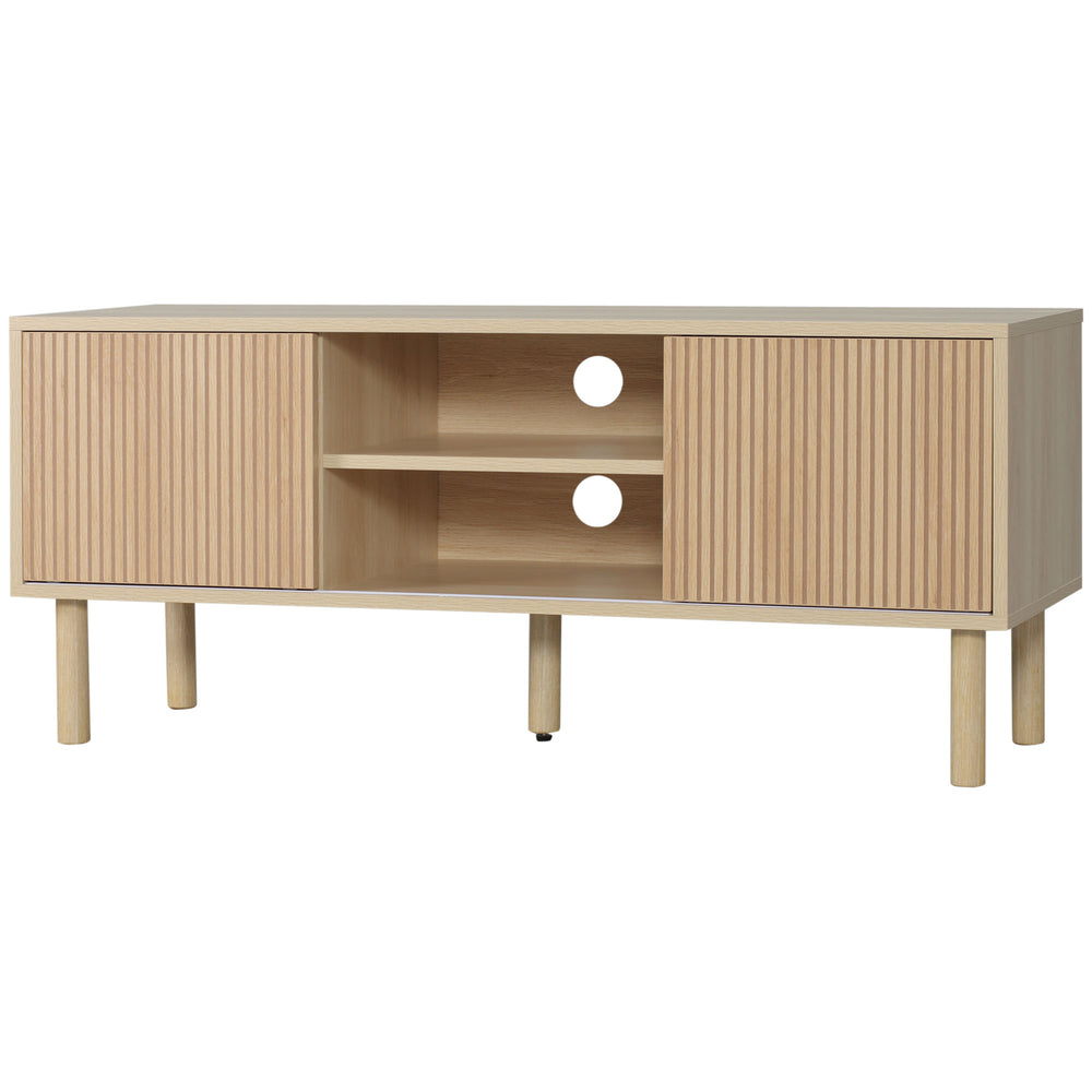 Meuble moderne pour téléviseurs jusqu'à 50 pouces, couleur naturelle