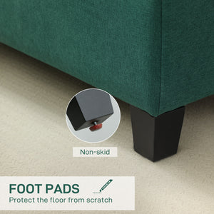 Banc d'entrée rectangulaire capitonné, vert foncé