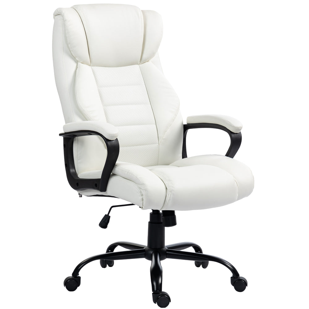 Fauteuil de bureau massant, vibration à 6 points, hauteur réglable, blanc