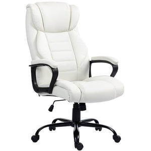 Fauteuil de bureau massant, vibration à 6 points, hauteur réglable, blanc