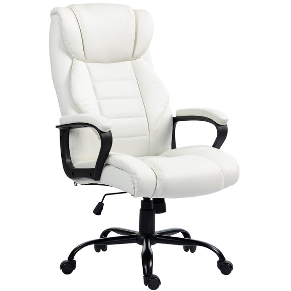 Fauteuil de bureau massant, vibration à 6 points, hauteur réglable, blanc