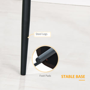 Lot de 2 chaises de salle à manger modernes en cuir synthétique avec pieds en métal, noir