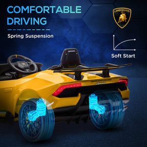 Licensed Lamborghini Huracan 12V with remote control, yellow