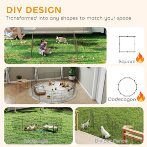 Foldable metal playpen with 12 panels