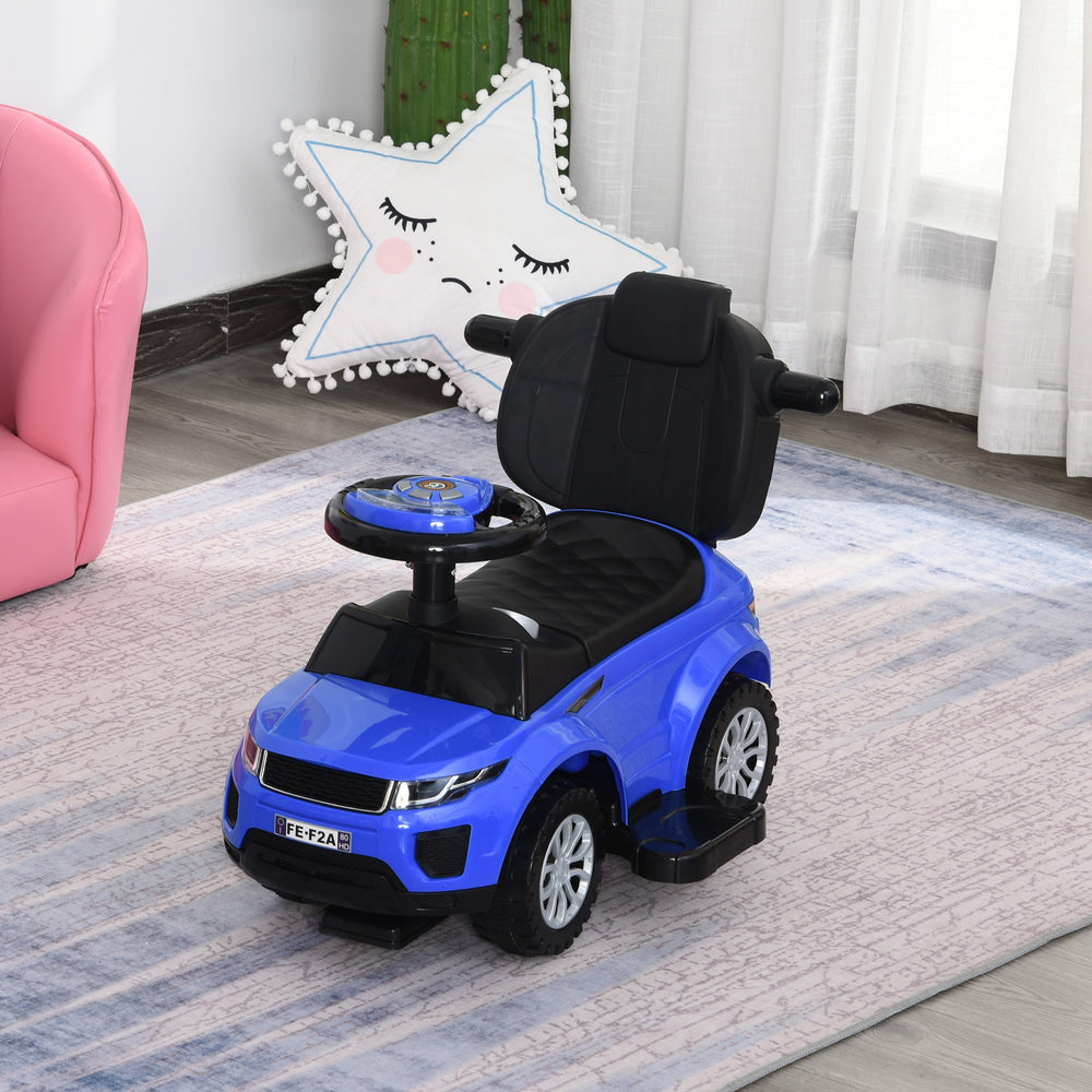 Voiture à pousser pour bambin 2 en 1, bleu