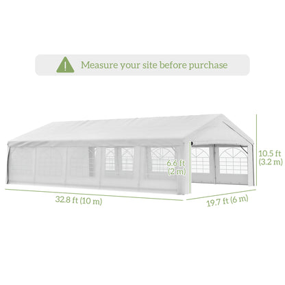 8.9 x 5 m Outdoor Party Tent with Removable Walls White