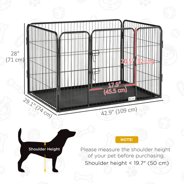 4-Panel Pet Playpen with Double-Latch Door, Grey
