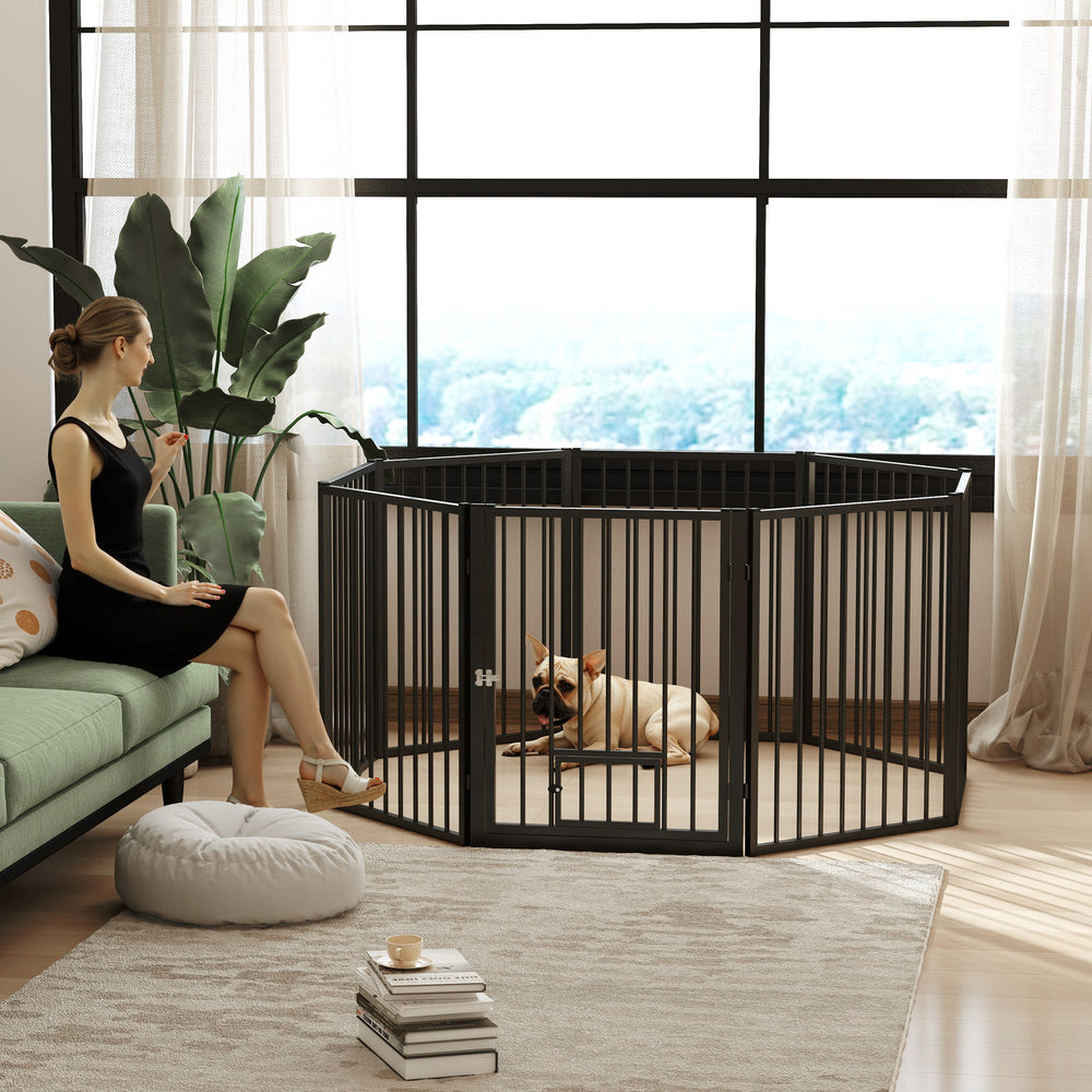 8-Panel Dog Playpen with Door