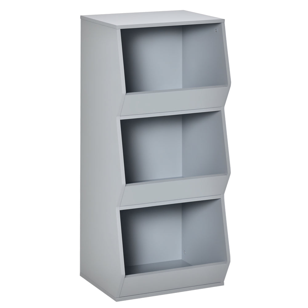 Storage unit with 3 shelves, gray
