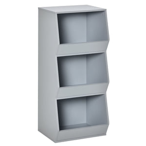 Storage unit with 3 shelves, gray