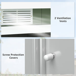 Abri de jardin en métal avec kit de fondation, ventilation et portes, vert clair