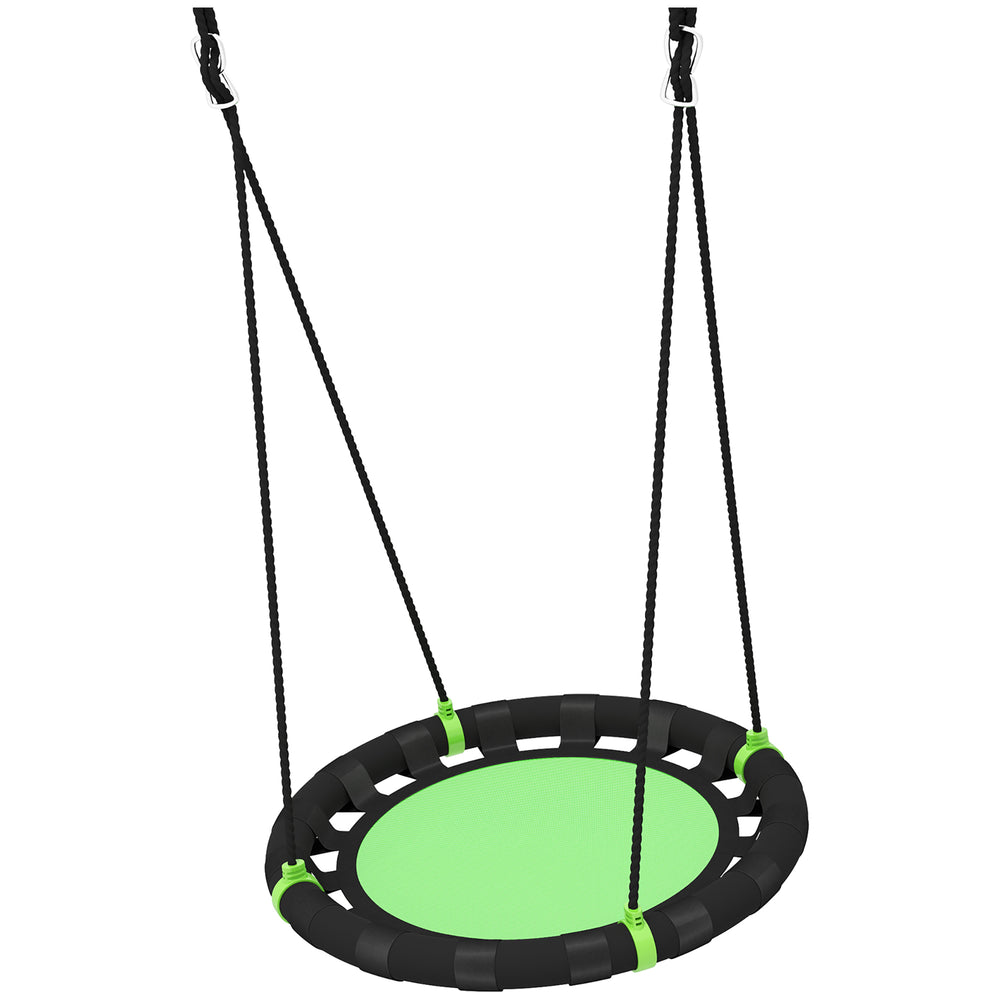 Balançoire de 61 cm avec soucoupe et cordes de suspension réglables, verte