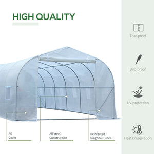 Garden greenhouse for seedlings, high-quality steel frame, white