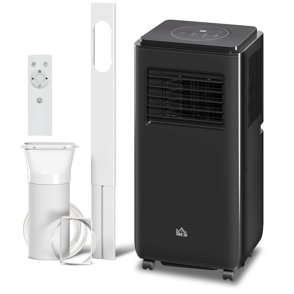 Climatiseur mobile de 10 000 BTU, 440 pi² (41 m²), déshumidificateur, ventilateur, mise en veille automatique, minuterie 24 h marche/arrêt, kit fenêtre, noir