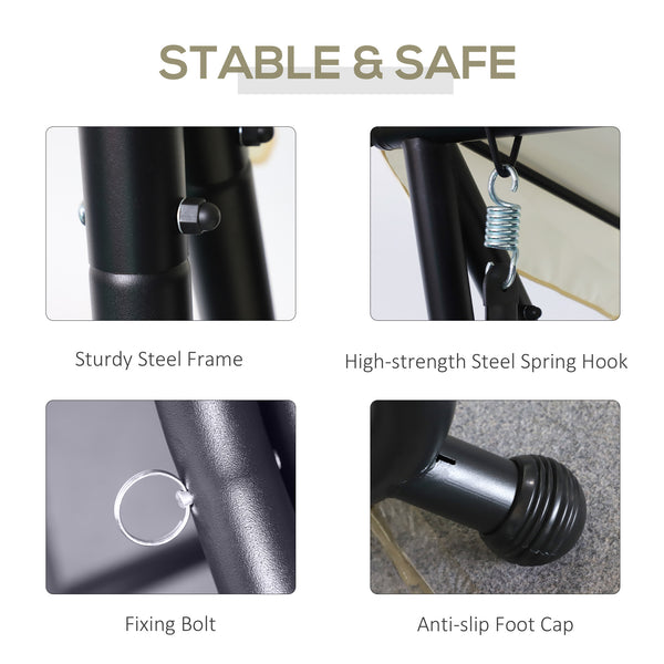 Balancelle 3 places convertible en lit rembourré avec auvent et oreiller